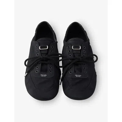 Prada Collapse Canvas Sneakers In Black