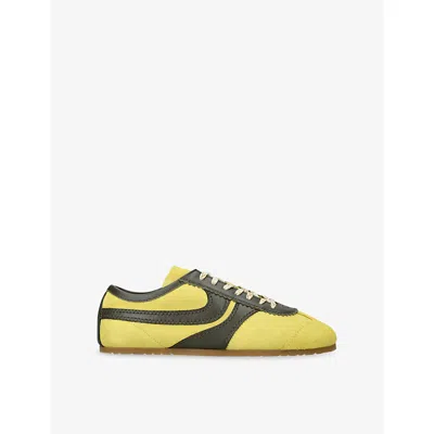 Dries Van Noten Suede Sneakers Low Profile Rubber Sole In Multi