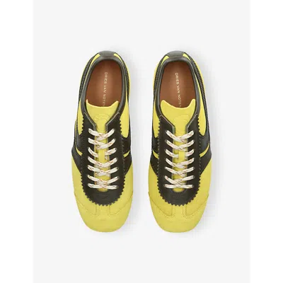 Dries Van Noten Suede Sneakers Low Profile Rubber Sole In Multi