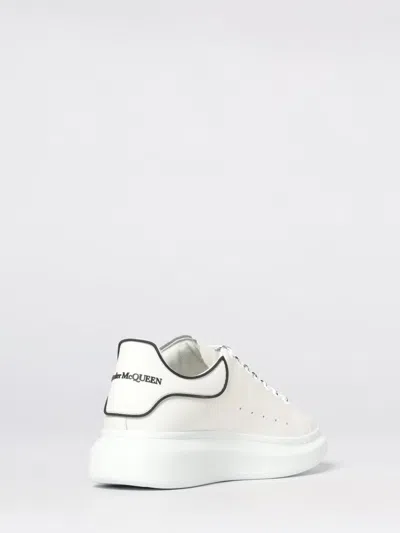 Alexander Mcqueen Chunky Leather Sneakers Featuring Perforated Profiles In White