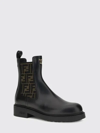 Fendi Chelsea Bootie With Ff Elastic Band Boots Black In Black