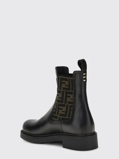 Fendi Chelsea Bootie With Ff Elastic Band Boots Black In Black