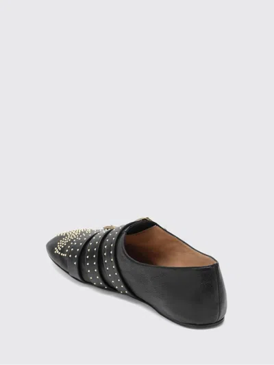 Chloé Susanna Buckle-details Studded Flat Pumps In Black
