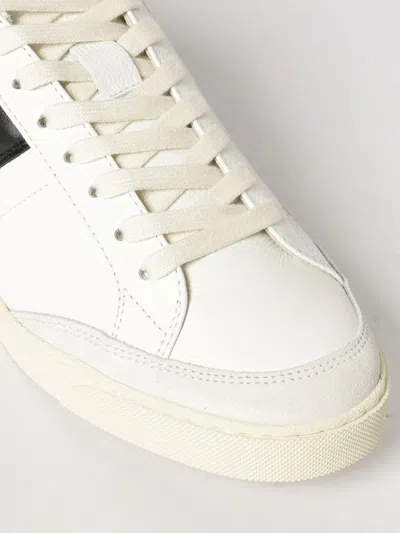 Tom Ford Panelled Suede And Grained Leather Sneakers In White
