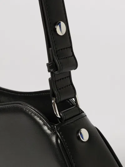 Diesel Play-semi Gloss Leather Shoulder Bag In Black