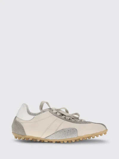 Maison Margiela Sprinters Beige Sneaker With Insert Design And Serrated Sole In Leather Women In Neutral