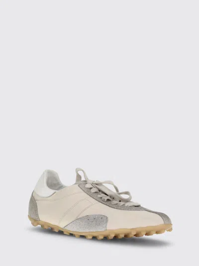 Maison Margiela Sprinters Beige Sneaker With Insert Design And Serrated Sole In Leather Women In Neutral