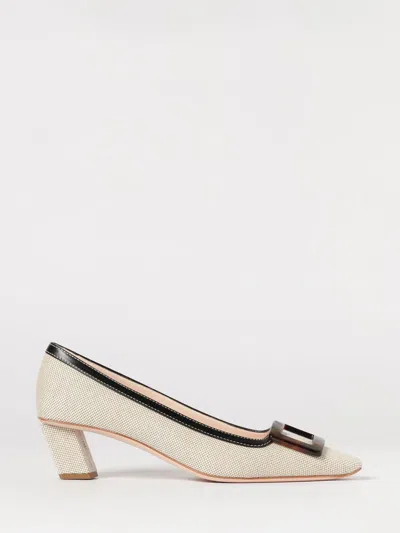 Roger Vivier Belle Vivier Décolleté In Canvas In Neutral