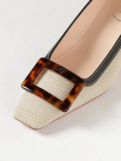 Roger Vivier Belle Vivier Décolleté In Canvas In Neutral