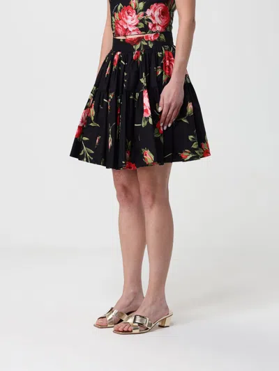 Dolce & Gabbana Black Mini Skirt With Floral Print Dolce E Gabbana