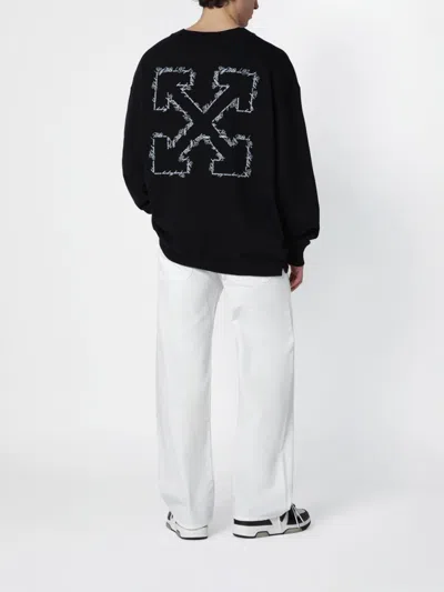 Off-white Script Arrow Diagonal Skate Sweatshirt In Black