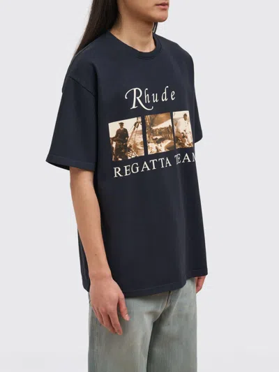 Rhude Classic Black T-shirt With Crew Neckline And Timeless Appeal In Black