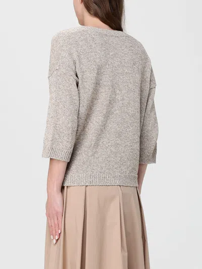 Kangra Cashmere Three-quarter Sleeve Pullover With Subtle Sequins In Gray