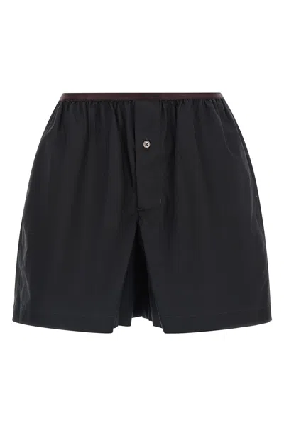 Lemaire Tailored Boxer Shorts Button Detail Pockets In Black