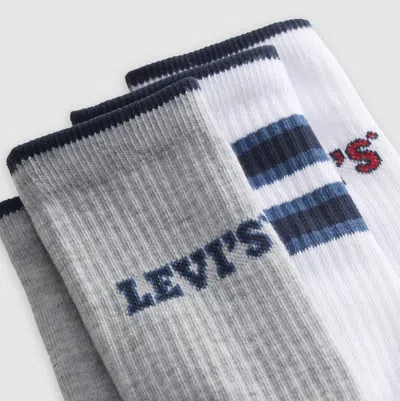 Levi's Logo Regular Cut Socks (3 Pack) In White