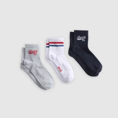 Levi's Mid Cut Stripe Logo Socks (3-pack) In Multi