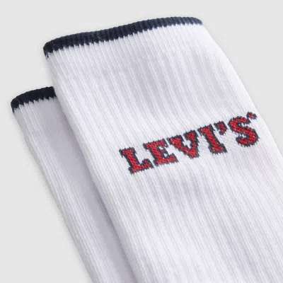 Levi's Logo Regular Cut Socks (3 Pack) In White
