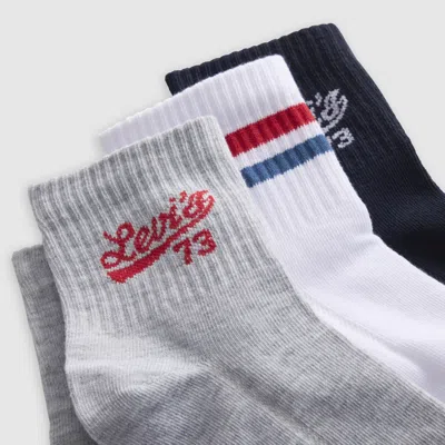 Levi's Mid Cut Stripe Logo Socks (3-pack) In Multi