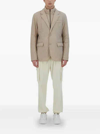 Herno Quilted Single-breasted Blazer In Neutral