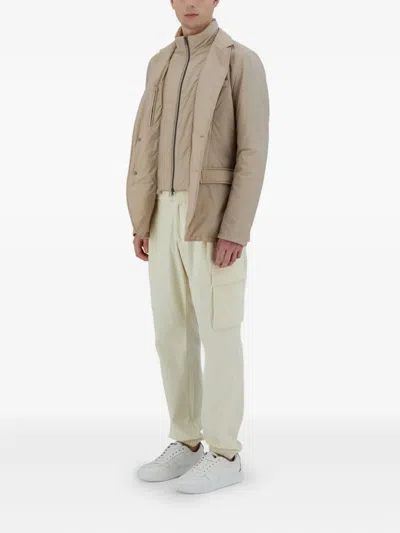 Herno Quilted Single-breasted Blazer In Neutral