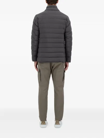 Herno Quilted Three-button Padded Jacket In Gray