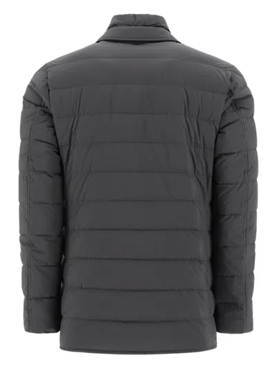 Herno Quilted Three-button Padded Jacket In Gray