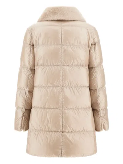 Herno Long-sleeved Down Jacket In Brown