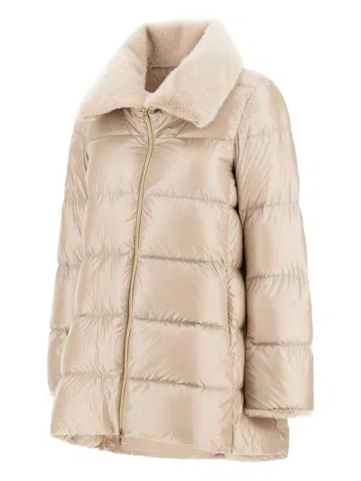 Herno Long-sleeved Down Jacket In Brown