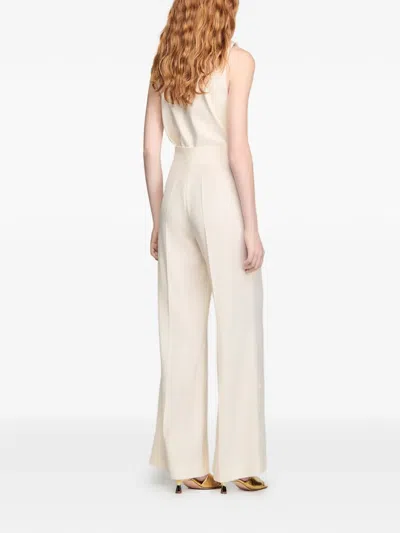 Sandro Button Palazzo Pants In Neutral