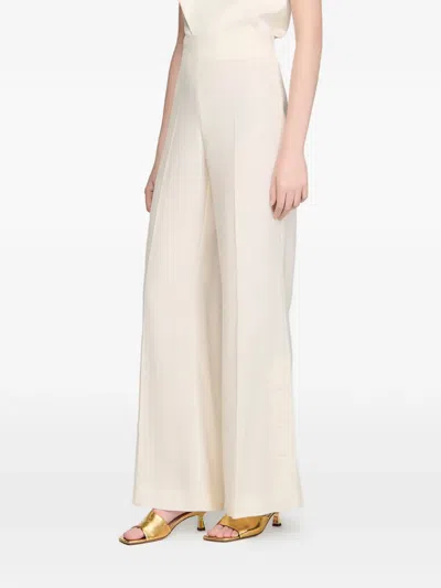 Sandro Button Palazzo Pants In Neutral