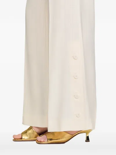 Sandro Button Palazzo Pants In Neutral