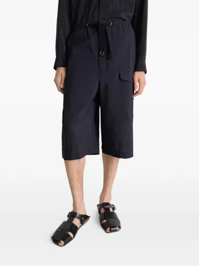 Lemaire Drawstring Cargo Shorts In Blue