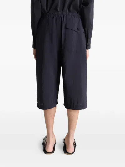 Lemaire Drawstring Cargo Shorts In Blue