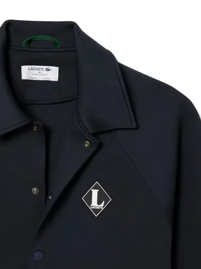 Lacoste Button Embellished Jacket In Blue