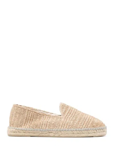 Manebi Beige Raffia Espadrilles In Neutral