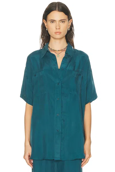 Left On Friday Day Trip Button Down Shirt In Blue