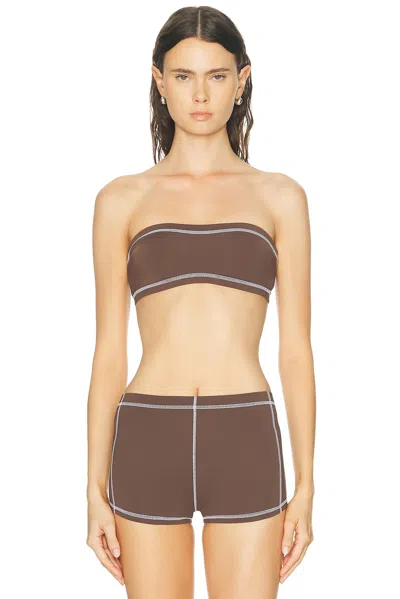 Staud Sara Bikini Top In Brown