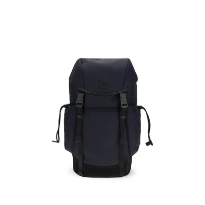 Moncler Canvas Backpack Front Flap Side Pockets