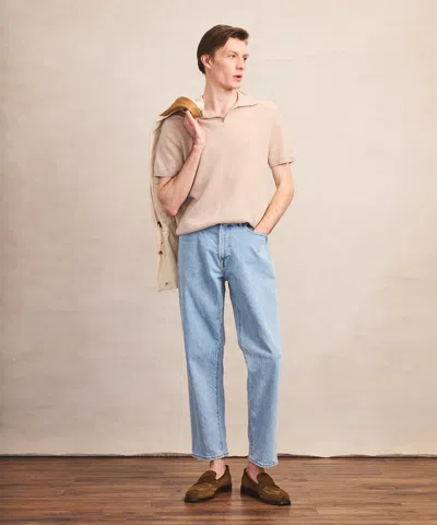 Naadam Lightweight Cashmere Short Sleeve Polo In Neutral
