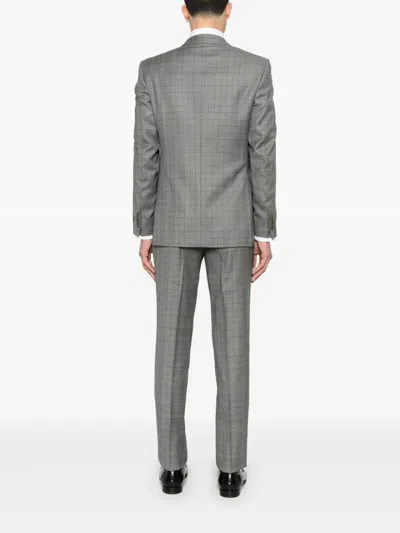 Canali Checked Suit In Gray