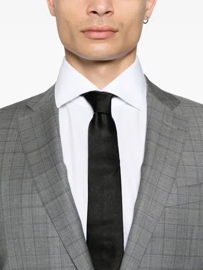 Canali Checked Suit In Gray
