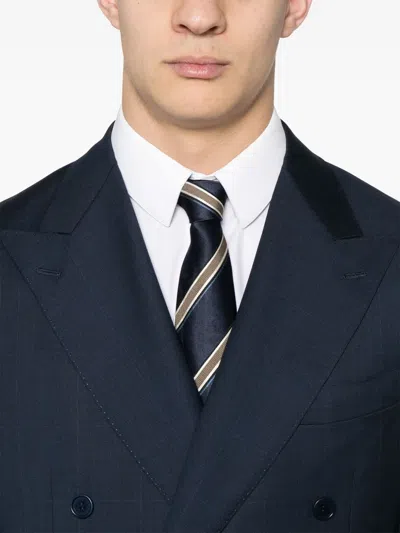 Canali Double-breasted Suit In Blue