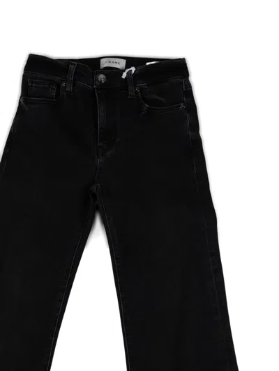 Frame Button-fastening Flared Jeans In Black