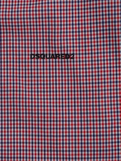 Dsquared2 Check-pattern Button-up Cotton Shirt In Pink