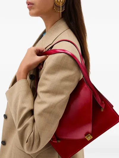 Versace Severine Leather Shoulder Bag In Red