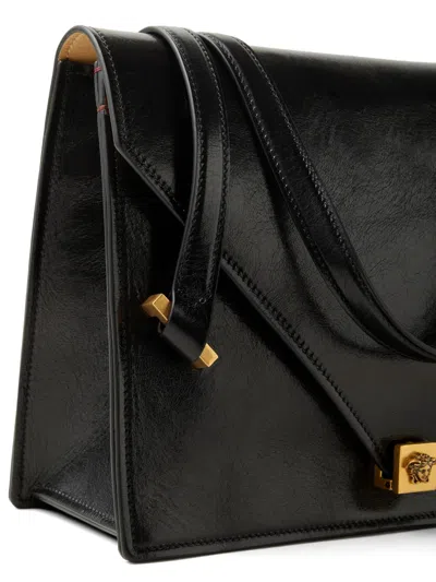 Versace Severine Leather Shoulder Bag In Black