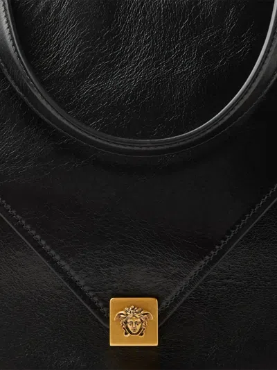 Versace Severine Leather Shoulder Bag In Black