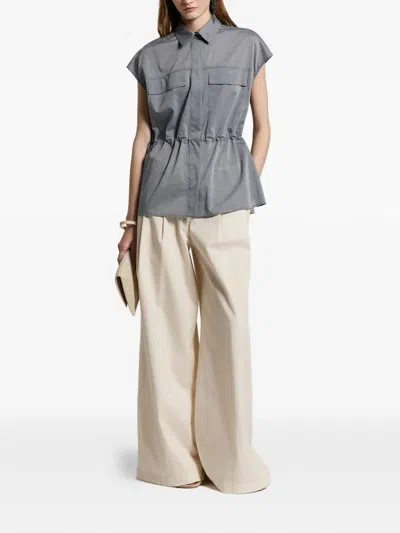 Peserico Drawstring Shirt In Blue