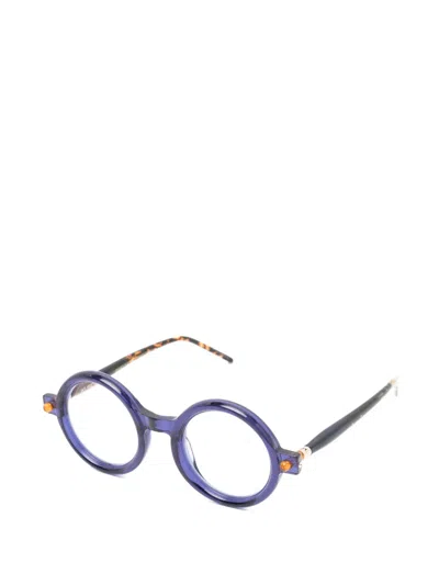 Kuboraum Round-frame Glasses In Blue