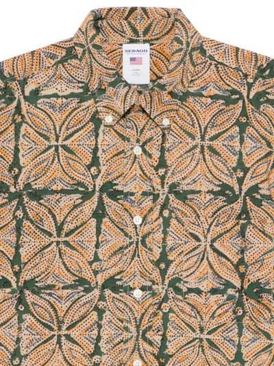 Sebago Littlerriver Buttoned Pattern Shirt In Black
